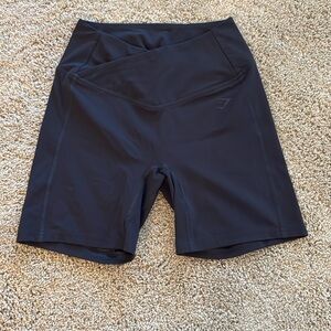 Gymshark black crisscross biker shorts